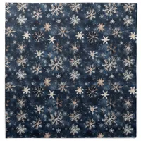 Simple Dark Blue with Snowflakes Cloth Napkin