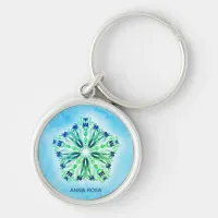 *~* Blue, Turquoise, Navy & Purple Mandala Keychain