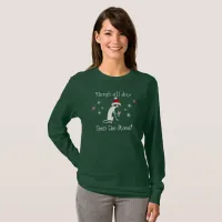 Sleigh All Day Then Rosé Funny Christmas Cat T-Shirt