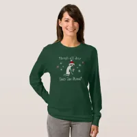 Sleigh All Day Then Ros&#233; Funny Christmas Cat T-Shirt