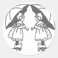 Umbrella Girls 2 Classic Round Sticker