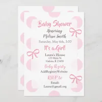 Jumbo Pink Polka Dot girl's Baby Shower Invitation