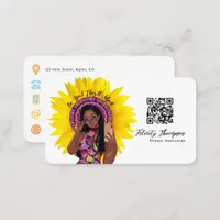 Fashionable Selfie Girl QR Code Business Card