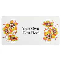 Elegant Orange Flowers - Customize your Own License Plate