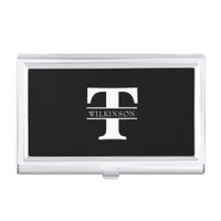 Simple Custom Monogram Personalized   Business Card Case