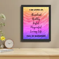 Rainbow Chakra Positive Affirmations And Blessings Framed Art