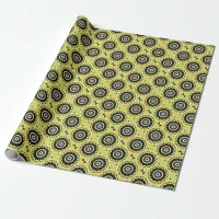 Geometric Yellow & Black Stylish Chic Pattern Wrapping Paper