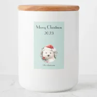 Polar Bear Watercolor Christmas Food Label