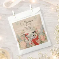 Vintage Garden Floral Time for Tea Bridal Shower Favor Bag