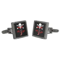 Jolly Roger J Monogram Initial Cufflinks