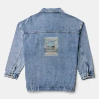 Blue Merry Christmas Santa Monica Pier Scrapbook Denim Jacket