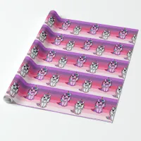 Pink Purple Whimsical  Unicorns Fairy Tale Wrapping Paper