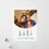 Cute Christmas trees doodle Holiday Card