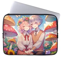 Cute Cuddly Anime Couple Laptop Sleeve