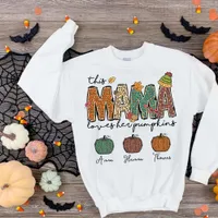 Cute Fall Mama Love Her Pumpkin Leopard  Sweatshirt