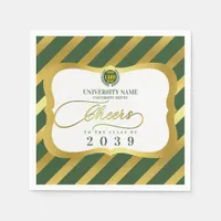 Green 2 School College University Graduation Day Napkins