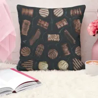 Decadent Delights Chocolate Pattern Throw Pillow