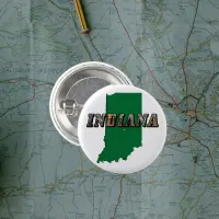 Indiana State Map and Picture Text Pin-Back Button