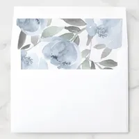 Wedding Bridal Shower Dusty Blue Gray Watercolor Envelope Liner