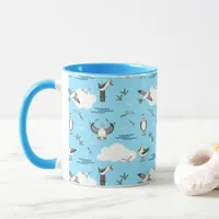 Cool Fun Flock of Seagulls Blue Sky and Clouds Mug