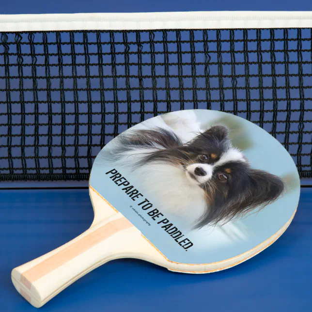 Cute Papillon Toy Spaniel Dog at the Dock Ping Pong Paddle