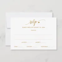 Wedding RSVP Card Modern Fun Gold Calligraphy