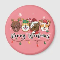 Merry Woofmas Typography Magnet