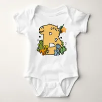 Dino Alphabet for Babies with Name Starting with B Baby Bodysuit