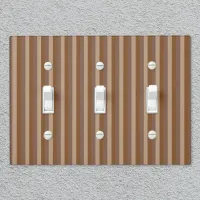 Rustic Country-Style Thin Brown Stripes Light Switch Cover