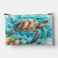 Turtle Under the Sea Accessory Pouch