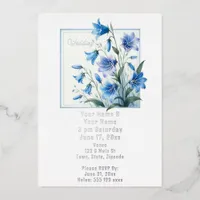 Bluebells Floral Flower Foil  Foil Invitation