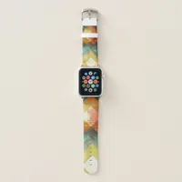 Seventies Orange Abstract Techno Triangles Apple Watch Band