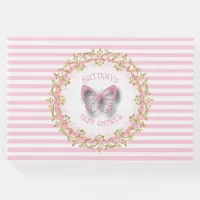 Pink Butterfly Baby Personalized Shower Guestbook