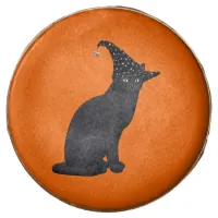 Cute Black Witch Cat Chocolate Dipped Oreo