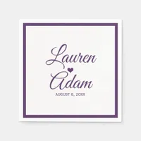 Cocktail Napkins | Simple Script Heart (Plum)