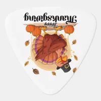 Happy Thanksgiving Typography Guitar Pick