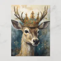 Cute Deer in a Crown  Postcard