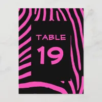 Pink Zebra Stripes Table Number