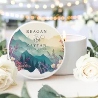 Spring Mountains Floral Wedding Mini Candle Favors