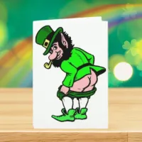 St Patrick's Day Mooning Leprechaun Card