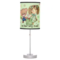 Unbearably Sweet Girl and Teddy Bear Table Lamp