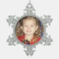 Custom Photo Pewter Christmas Ornament