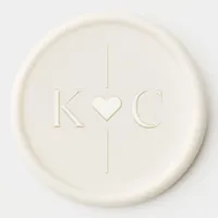 Simple Heart Initials Monogram Wedding Wax Seal Sticker