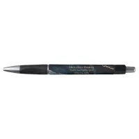 Navy Blue Gold Agate Geode Professional Business Pen