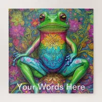 Rainbow Garden Neon Psychedelic Nature   Jigsaw Puzzle