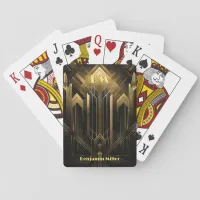 Art Deco Retro Vintage Classic 1920s Black & Gold Playing Cards