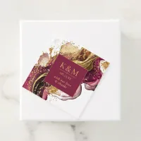 Abstract Sparkling Wedding Wine Red ID1018 Favor Tags