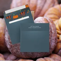 Blue Thanksgiving Square Envelope