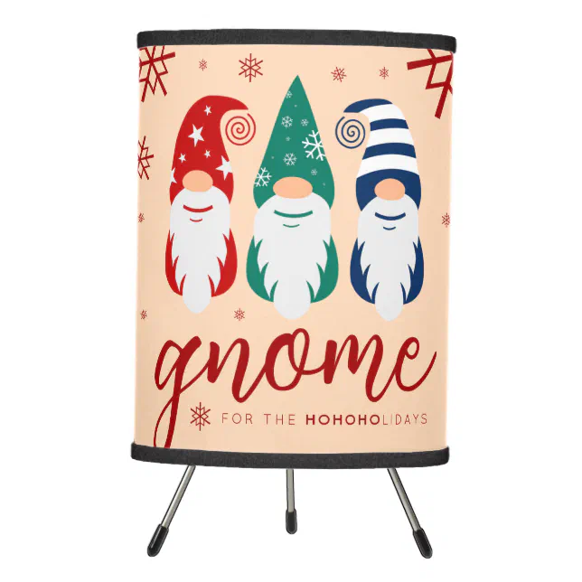 Hygge Christmas Gnome for the Holidays Snowflakes Tripod Lamp