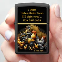 Farmer With Vibrant Leghorn Chickens Zippo Lighter